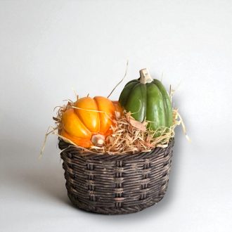 Őszi dekoráció-tökök kosárban