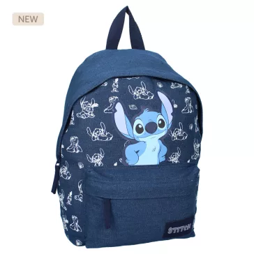   Stitch Prémium minőségű, farmer anyagból készült, két rekesszel ellátott, iskolatáska