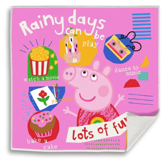 Peppa malac Rainy Fun Mágikus Kéztörlő arctörlő, törölköző 30x30cm Peppa malac Rainy Fun Mágikus Kéztörlő arctörlő, törölköző 30x30cm