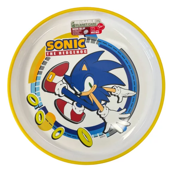 Sonic a sündisznó Rings csúszásmentes micro lapostányér Sonic a sündisznó Rings csúszásmentes micro lapostányér