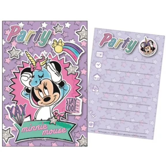 Disney Minnie Unicorn party meghívó Disney Minnie Unicorn party meghívó