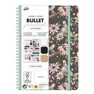   Bullet Journal, Ring-tailed Lemur Mintás tervező füzet A5 matricával