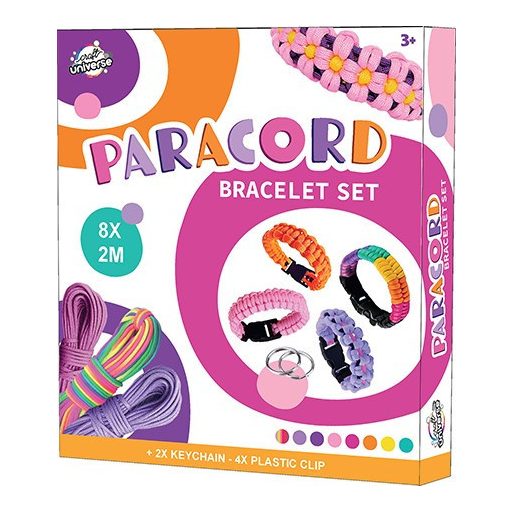 Paracord Pink zsinóros karkötő és kulcstartó készítő szett