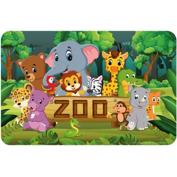 Állatos Zoo tányéralátét 43x28 cm