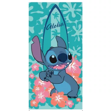   Disney Lilo és Stitch, A csillagkutya Aloha-Surfer fürdőlepedő, strand törölköző 70x140cm (Fast Dry)