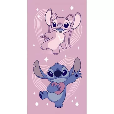   Disney Lilo és Stitch, A csillagkutya Angel fürdőlepedő, strand törölköző 70x140cm (Fast Dry)
