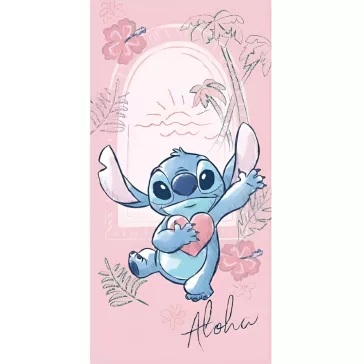  Disney Lilo és Stitch, A csillagkutya Heart fürdőlepedő, strand törölköző 70x140cm (Fast Dry)