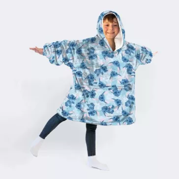   Disney Lilo és Stitch, A csillagkutya Blue belebújós plüss polár takaró, poncsó 7-14 év