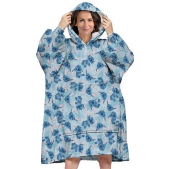   Disney Lilo és Stitch, A csillagkutya Blue felnőtt belebújós plüss polár takaró, poncsó