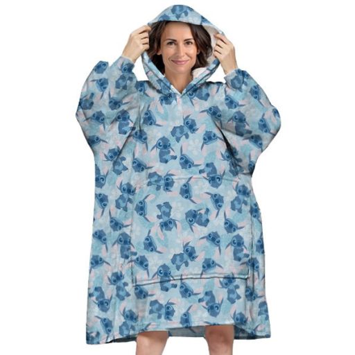 Disney Lilo és Stitch, A csillagkutya Blue felnőtt belebújós plüss polár takaró, poncsó