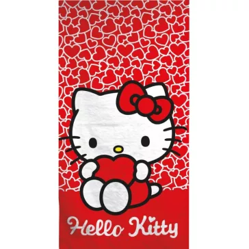   Hello Kitty Hearts fürdőlepedő, strand törölköző 70x140cm (Fast Dry)