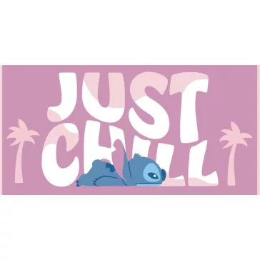   Disney Lilo és Stitch, A csillagkutya Just Chill fürdőlepedő, strand törölköző 70x140cm (Fast Dry)