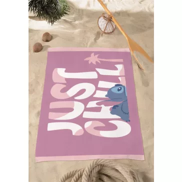   Disney Lilo és Stitch, A csillagkutya Just Chill fürdőlepedő, strand törölköző 70x140cm (Fast Dry)