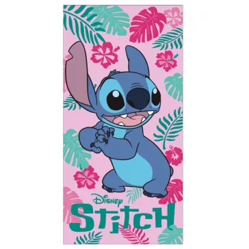  Disney Lilo és Stitch, A csillagkutya Tiki Time fürdőlepedő, strand törölköző 70x140cm (Fast Dry)