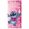 Disney Lilo és Stitch, A csillagkutya Pink Heart fürdőlepedő, strand törölköző 70x140cm (Fast Dry)