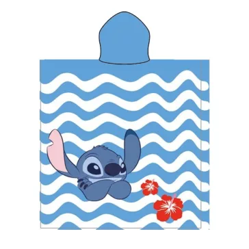   Disney Lilo és Stitch, A csillagkutya Lazy Lagoon strand törölköző poncsó 55x110 cm (Fast Dry)