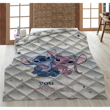   Disney Lilo és Stitch, A csillagkutya Magical steppelt ágytakaró, paplan 140x200cm