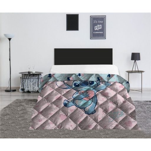 Disney Lilo és Stitch, A csillagkutya Heart steppelt ágytakaró, paplan 240x220cm