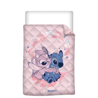   Disney Lilo és Stitch, A csillagkutya Angel Hug steppelt ágytakaró, paplan 140x200cm