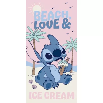   Disney Lilo és Stitch, A csillagkutya Beach Ice Cream fürdőlepedő, strand törölköző 70x140cm (Fast Dry)