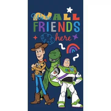   Disney Játékháború Friends Here fürdőlepedő, strand törölköző 70x140cm (Fast Dry)