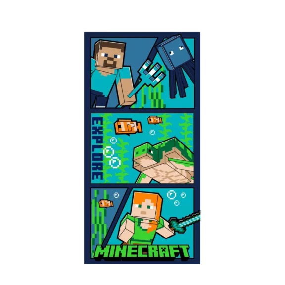 Minecraft Explore fürdőlepedő, strand törölköző 70x140cm (Fast Dry) Minecraft Explore fürdőlepedő, strand törölköző 70x140cm (Fast Dry)