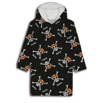   One Piece Skull felnőtt belebújós plüss polár takaró, poncsó