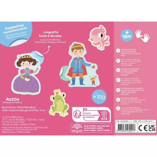 100 db-os matrica készlet, Hercegnők Auzou