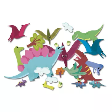   Újrahasználható matricázó készlet, Dinoszauruszok Auzou