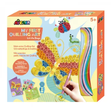   Üdvözlőkártya készítés quilling technikával, Pillangók Avenir