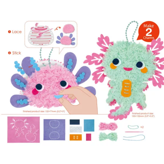 Puha charm készítő kreatív készlet, Axolotl Avenir