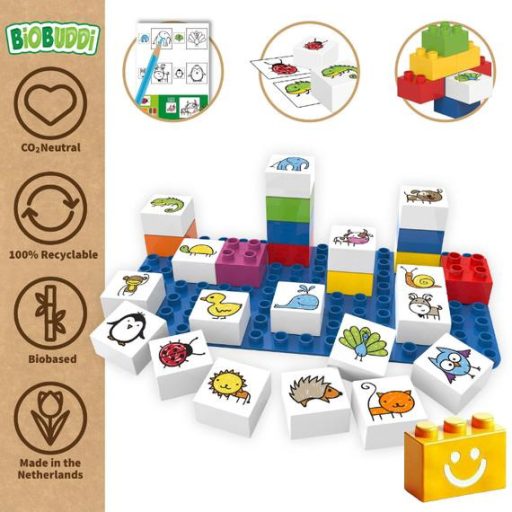 BiOBUDDi BB-0001 | bio építőjáték alaplappal | Tanulás – állatok - 100% kompatibilis minden más kedvelt márkával