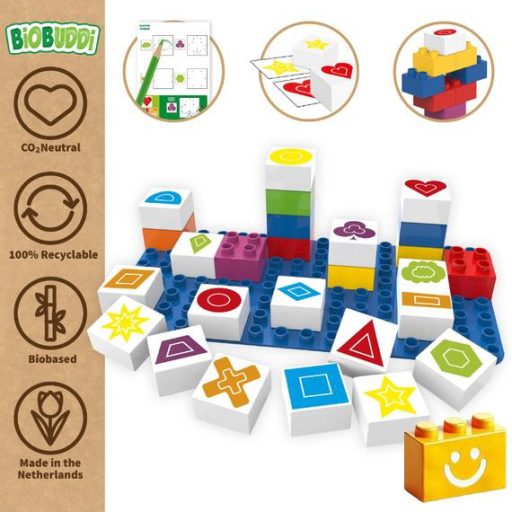BiOBUDDi BB-0004 | bio építőjáték alaplappal | Tanulás - alakzatok - 100% kompatibilis minden más kedvelt márkával