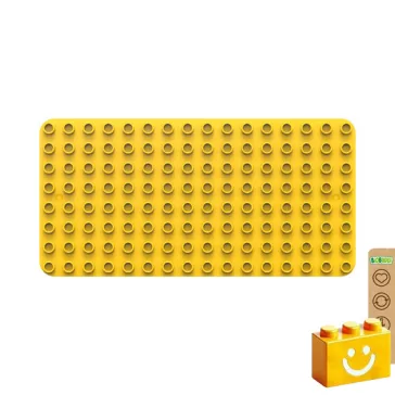   BiOBUDDi BB-0017 | építőjáték alaplap nagy méretű kockákhoz - 100% kompatibilis minden más kedvelt márka nagy méretű kockáival | 8x16 bütyök sárga