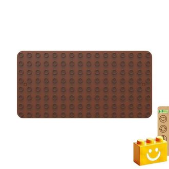   BiOBUDDi BB-0017 | építőjáték alaplap nagy méretű kockákhoz - 100% kompatibilis minden más kedvelt márka nagy méretű kockáival | 8x16 bütyök barna