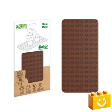   BiOBUDDi BB-0017 | építőjáték alaplap nagy méretű kockákhoz - 100% kompatibilis minden más kedvelt márka nagy méretű kockáival | 8x16 bütyök barna