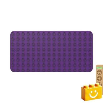   BiOBUDDi BB-0017 | építőjáték alaplap nagy méretű kockákhoz - 100% kompatibilis minden más kedvelt márka nagy méretű kockáival | 8x16 bütyök lila