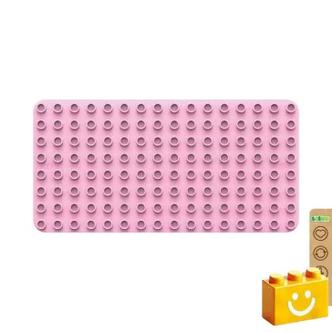   BiOBUDDi BB-0017 | építőjáték alaplap nagy méretű kockákhoz - 100% kompatibilis minden más kedvelt márka nagy méretű kockáival | 8x16 bütyök világos rózsazsín