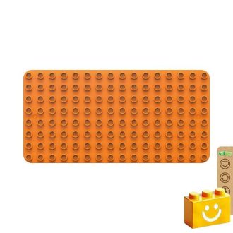   BiOBUDDi BB-0017 | építőjáték alaplap nagy méretű kockákhoz - 100% kompatibilis minden más kedvelt márka nagy méretű kockáival | 8x16 bütyök narancssárga