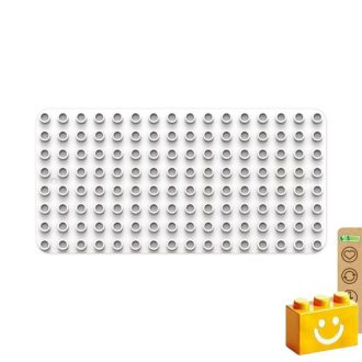   BiOBUDDi BB-0017 | építőjáték alaplap nagy méretű kockákhoz - 100% kompatibilis minden más kedvelt márka nagy méretű kockáival | 8x16 bütyök fehér