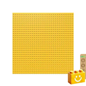   BiOBUDDi BB-0095 | építőjáték alaplap - 100% kompatibilis minden más kedvelt márkával | 32x32 bütyök sárga
