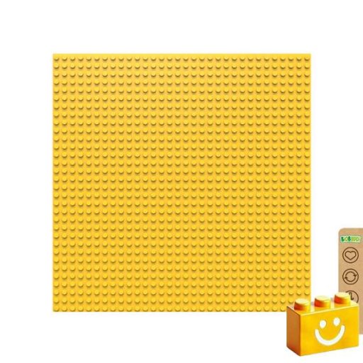 BiOBUDDi BB-0095 | építőjáték alaplap - 100% kompatibilis minden más kedvelt márkával | 32x32 bütyök sárga