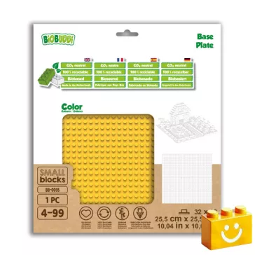   BiOBUDDi BB-0095 | építőjáték alaplap - 100% kompatibilis minden más kedvelt márkával | 32x32 bütyök sárga