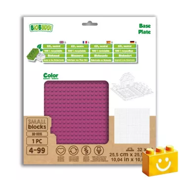   BiOBUDDi BB-0095 | építőjáték alaplap - 100% kompatibilis minden más kedvelt márkával | 32x32 bütyök fukszia