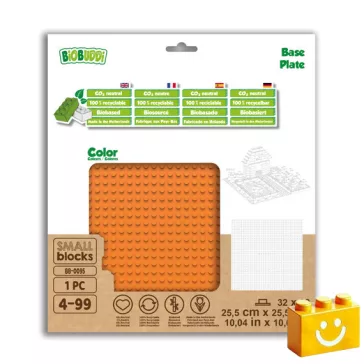   BiOBUDDi BB-0095 | építőjáték alaplap - 100% kompatibilis minden más kedvelt márkával | 32x32 bütyök narancssárga