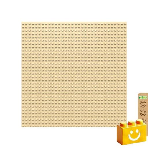 BiOBUDDi BB-0095 | építőjáték alaplap - 100% kompatibilis minden más kedvelt márkával | 32x32 bütyök bézs