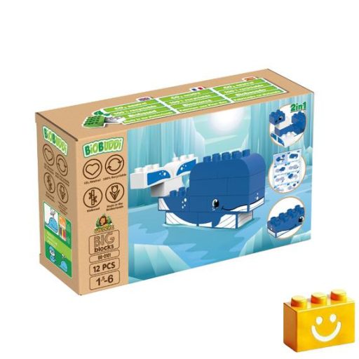 BiOBUDDi BB-0101 | bio építőjáték | Sarkvidék - 2 az 1-ben bálna vagy fóka - 100% kompatibilis minden más kedvelt márkával