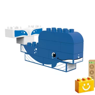  BiOBUDDi BB-0101 | bio építőjáték | Sarkvidék - 2 az 1-ben bálna vagy fóka - 100% kompatibilis minden más kedvelt márkával