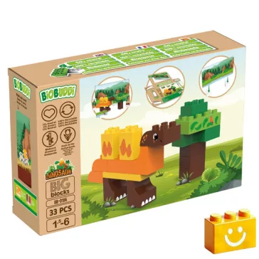   BiOBUDDi BB-0186 | bio építőjáték | Stegosaurus - 100% kompatibilis minden más kedvelt márkával