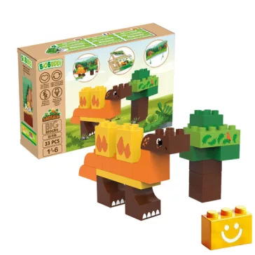   BiOBUDDi BB-0186 | bio építőjáték | Stegosaurus - 100% kompatibilis minden más kedvelt márkával